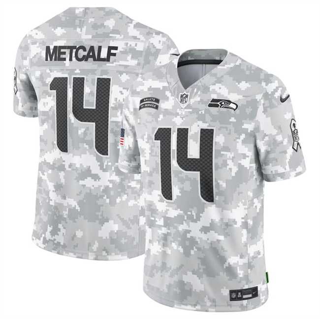 Mens Seattle Seahawks #14 DK Metcalf 2024 Arctic Camo Salute To Service Limited Stitched Jersey Dyin->seattle seahawks->NFL Jersey